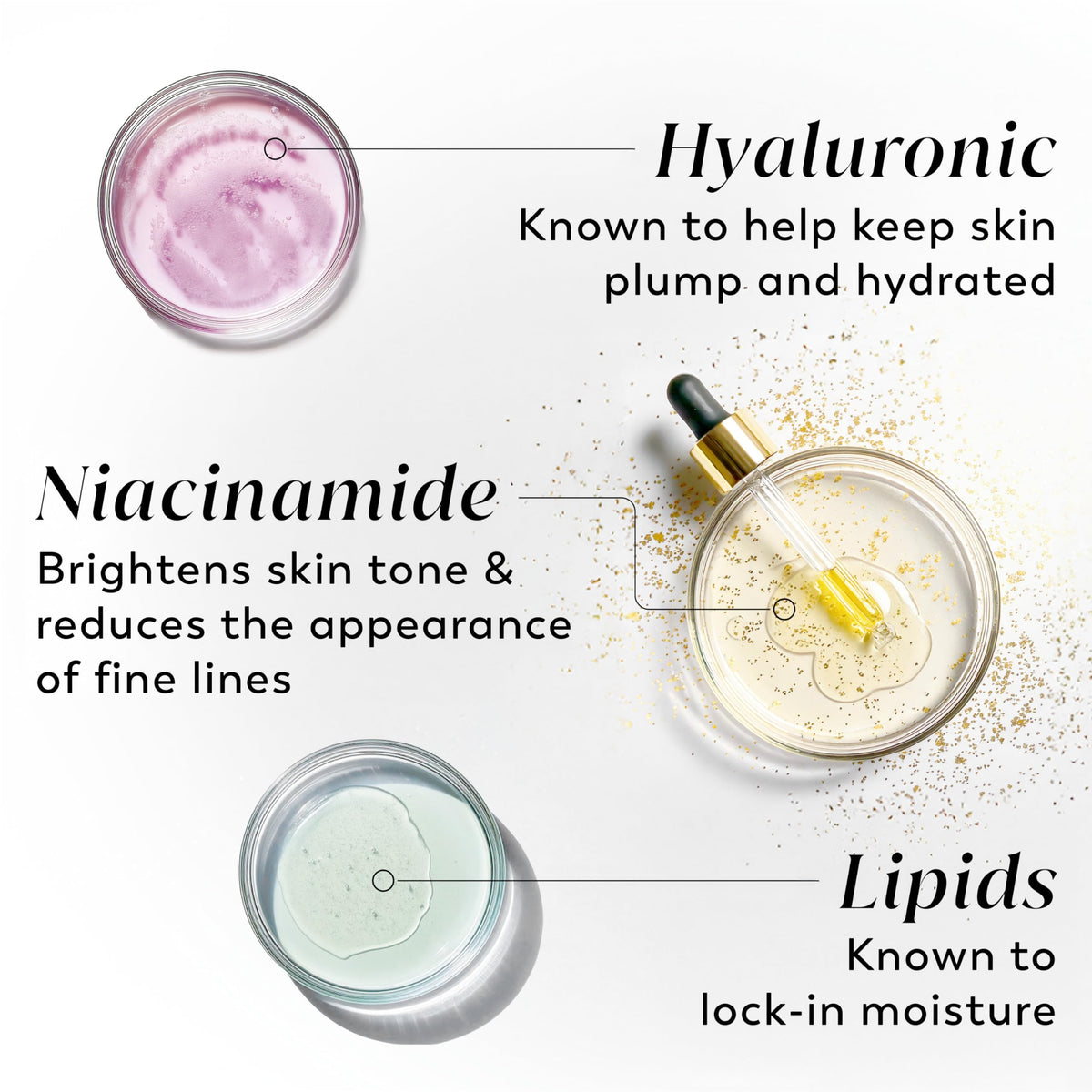 Olay Body Lotion on a bathroom shelf with other skincare products