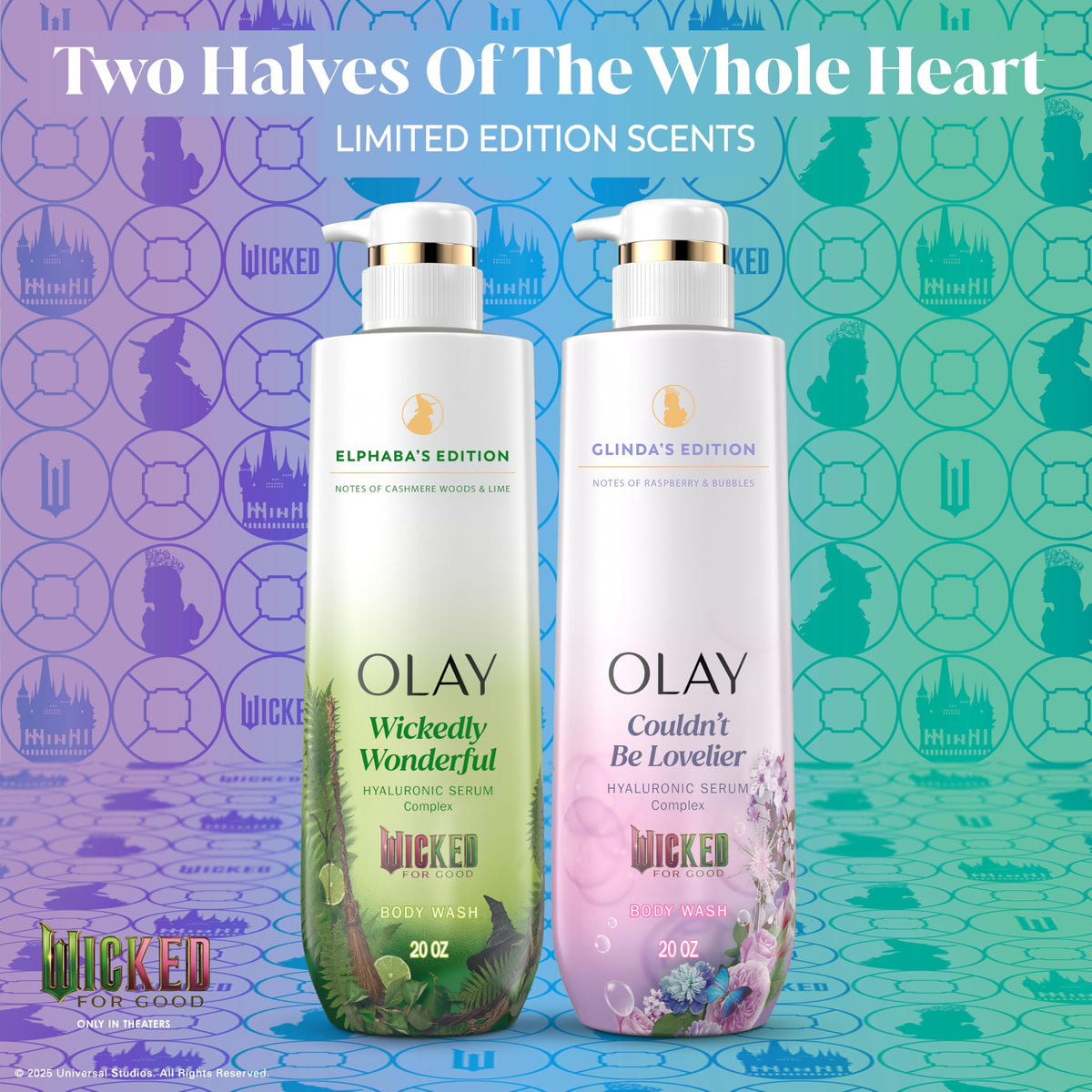 Olay Body Wash Glinda's Edition with bubbles and raspberries