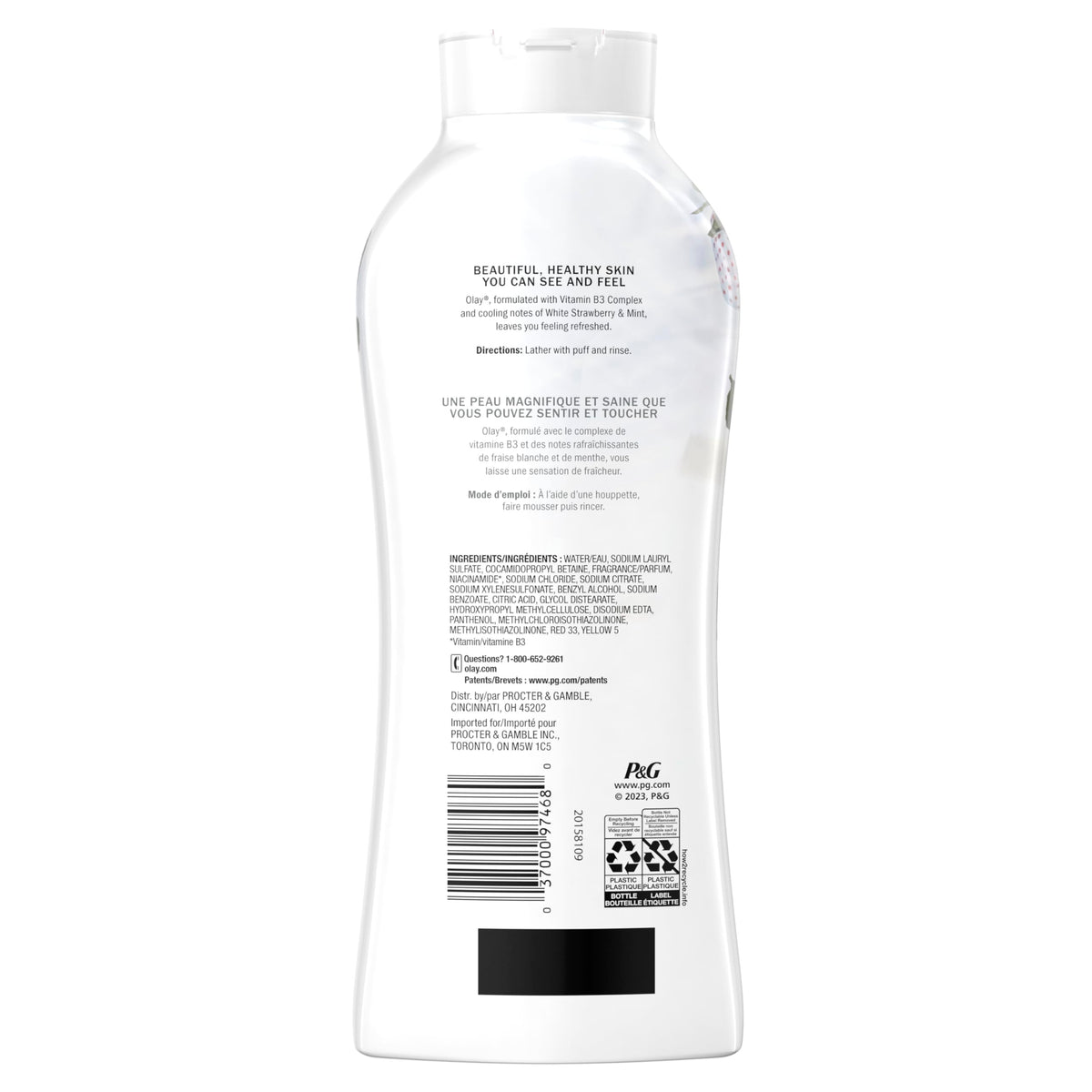 Olay Body Wash lifestyle scene in a bathroom