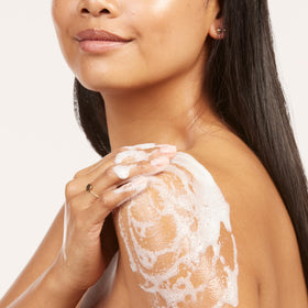 Olay Body Wash Moisture Ribbons Plus back view with ingredients