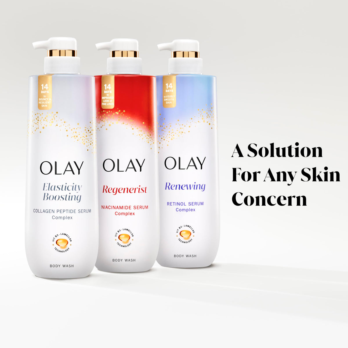Olay Body Wash texture on hand