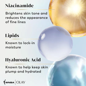Olay Body Wash Victory Vibes Vanilla with shower accessories