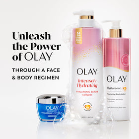 Olay Body Wash with fresh water splash background