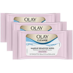 Olay Cleanse Makeup Remover Wipes front view with Rose Water scent