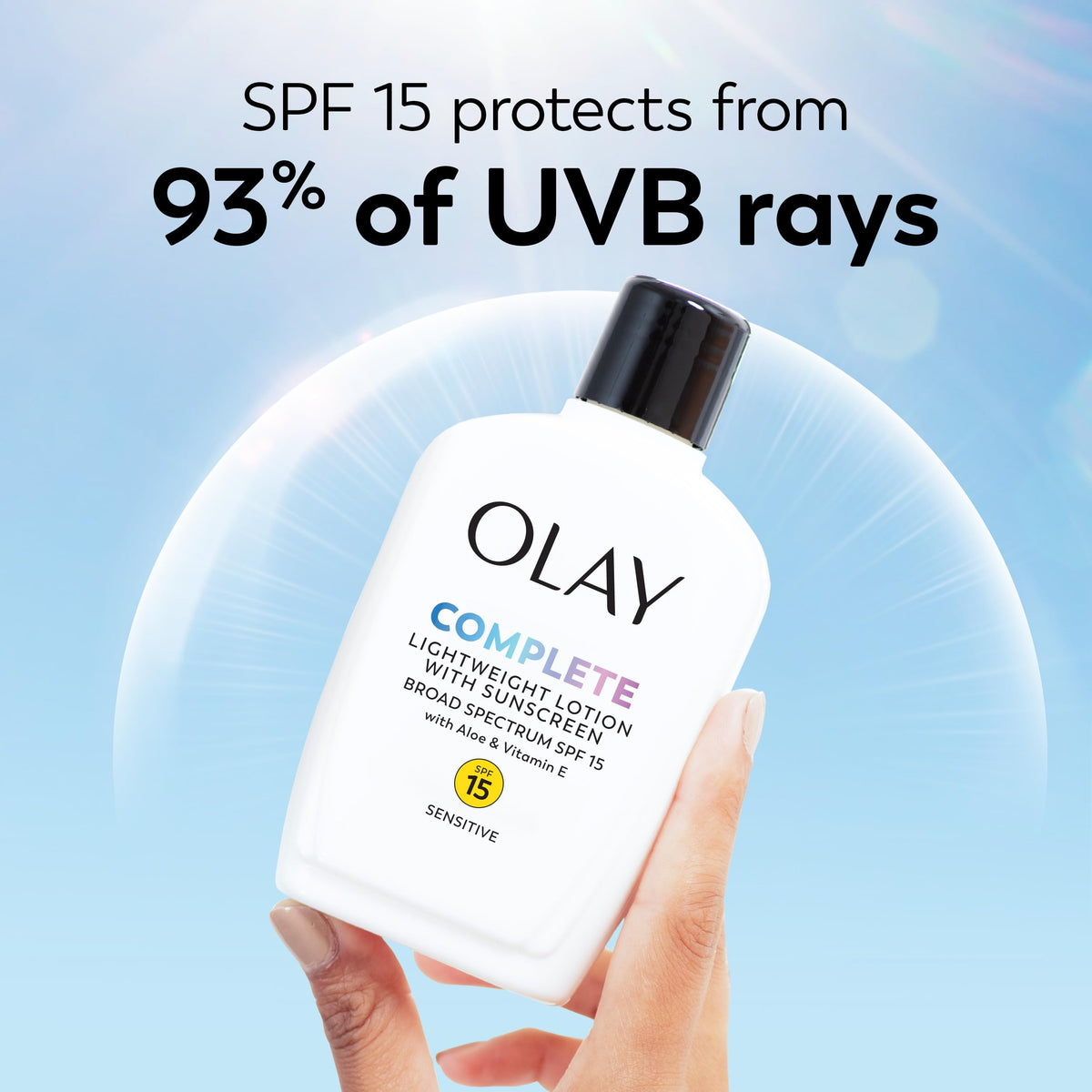 Olay Complete Lotion Moisturizer SPF 15 back view with details