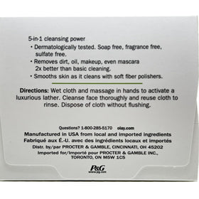 Olay Daily Gentle Clean 5-in-1 Cloths in a travel bag