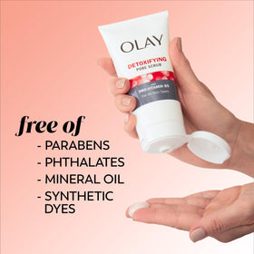 Olay Detoxifying Pore Scrub 5 oz with skincare routine