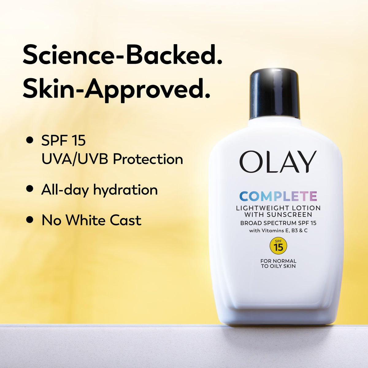 Olay Face Moisturizer Complete All Day SPF 15 texture on hand