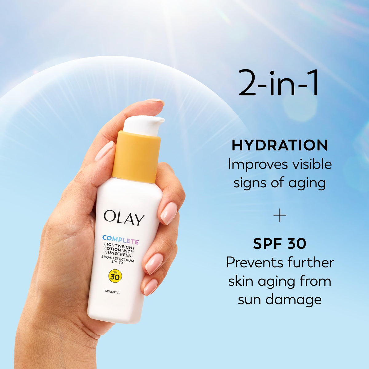 Olay Face Moisturizer SPF 30 with Aloe Vera and Vitamin E ingredients