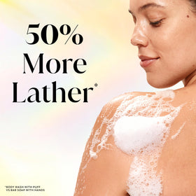 Olay Fresh Radiance Body Wash in a shower setting