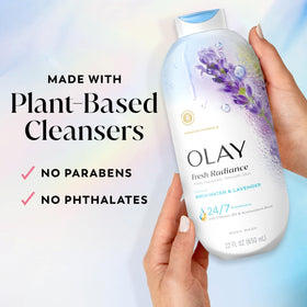 Olay Fresh Radiance Body Wash with rich lather