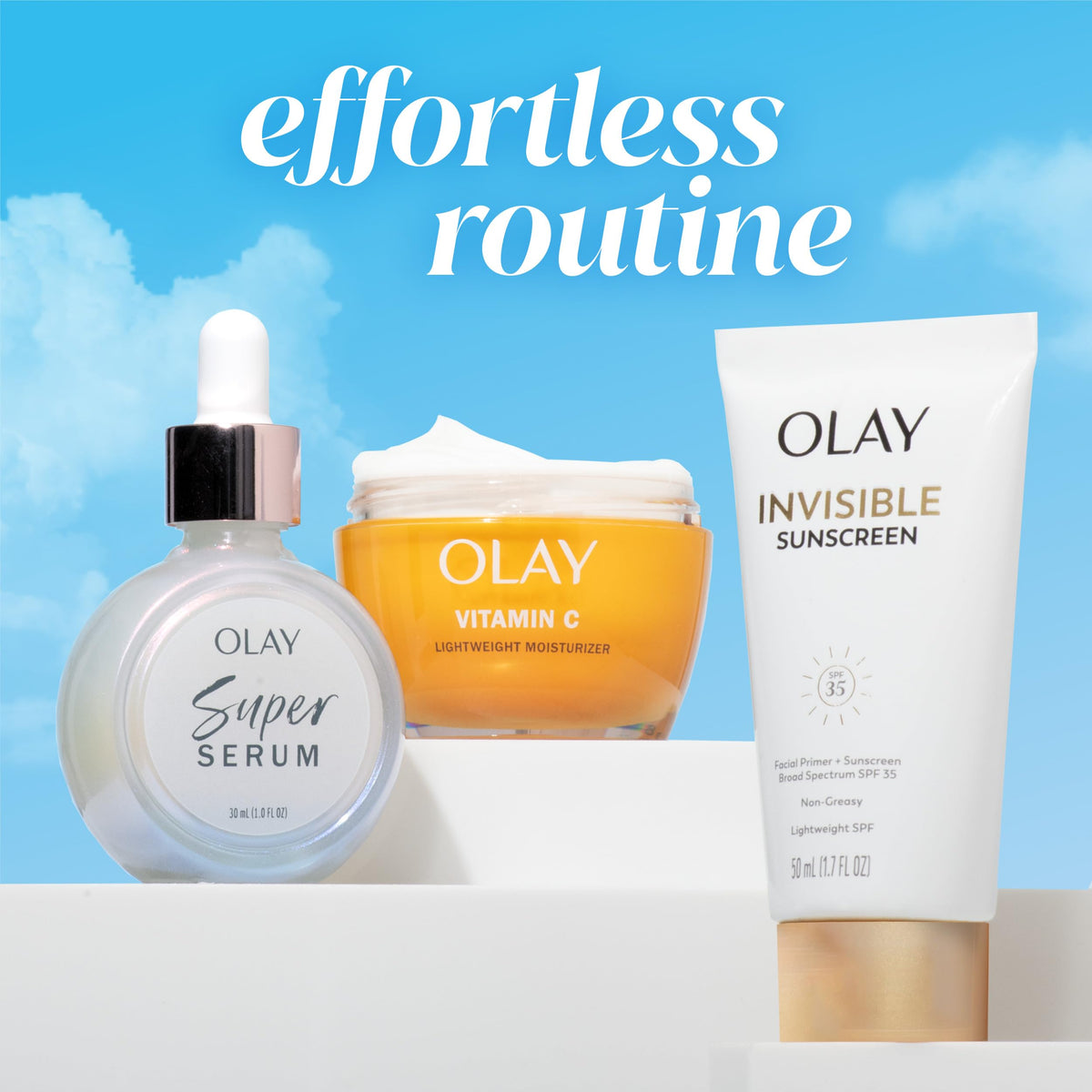 Olay Invisible Sunscreen SPF 35 tube with ingredients list