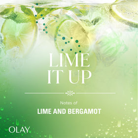 Olay Lime It Up Body Wash in a shower setting