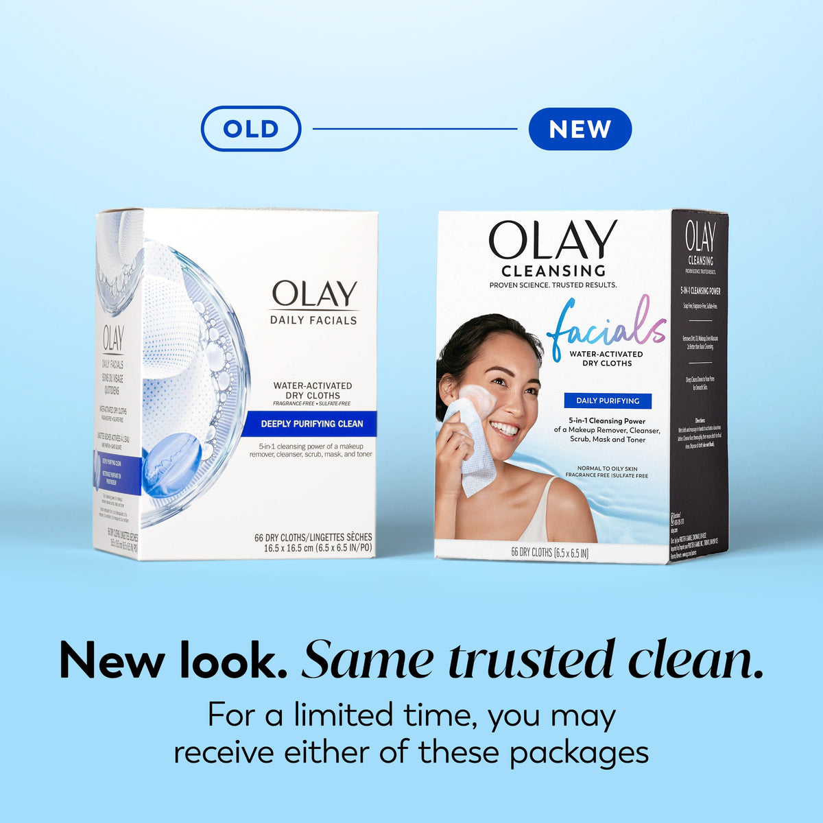 Olay Makeup Remover Wipes showing a single wipe