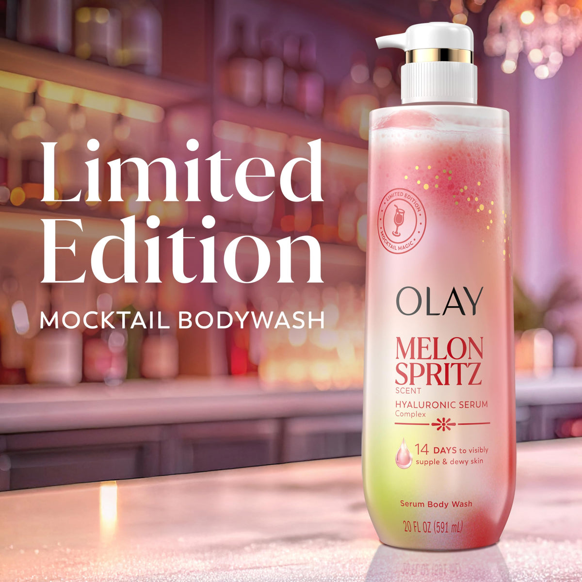 Olay Melon Spritz Body Wash and Serum Body Lotion together