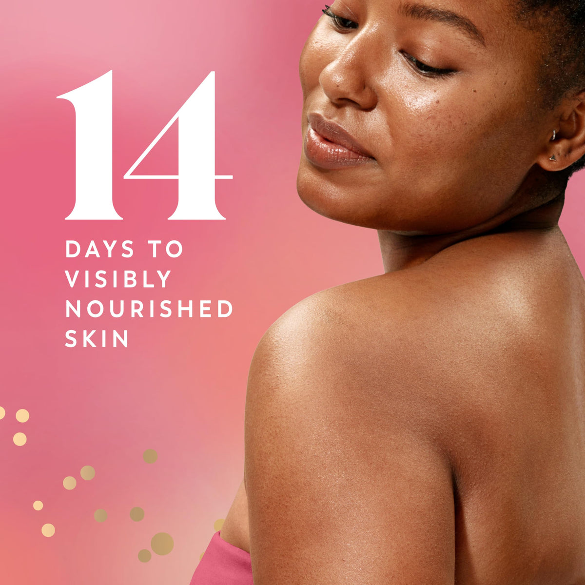 Olay Melon Spritz Body Wash pouring into hand