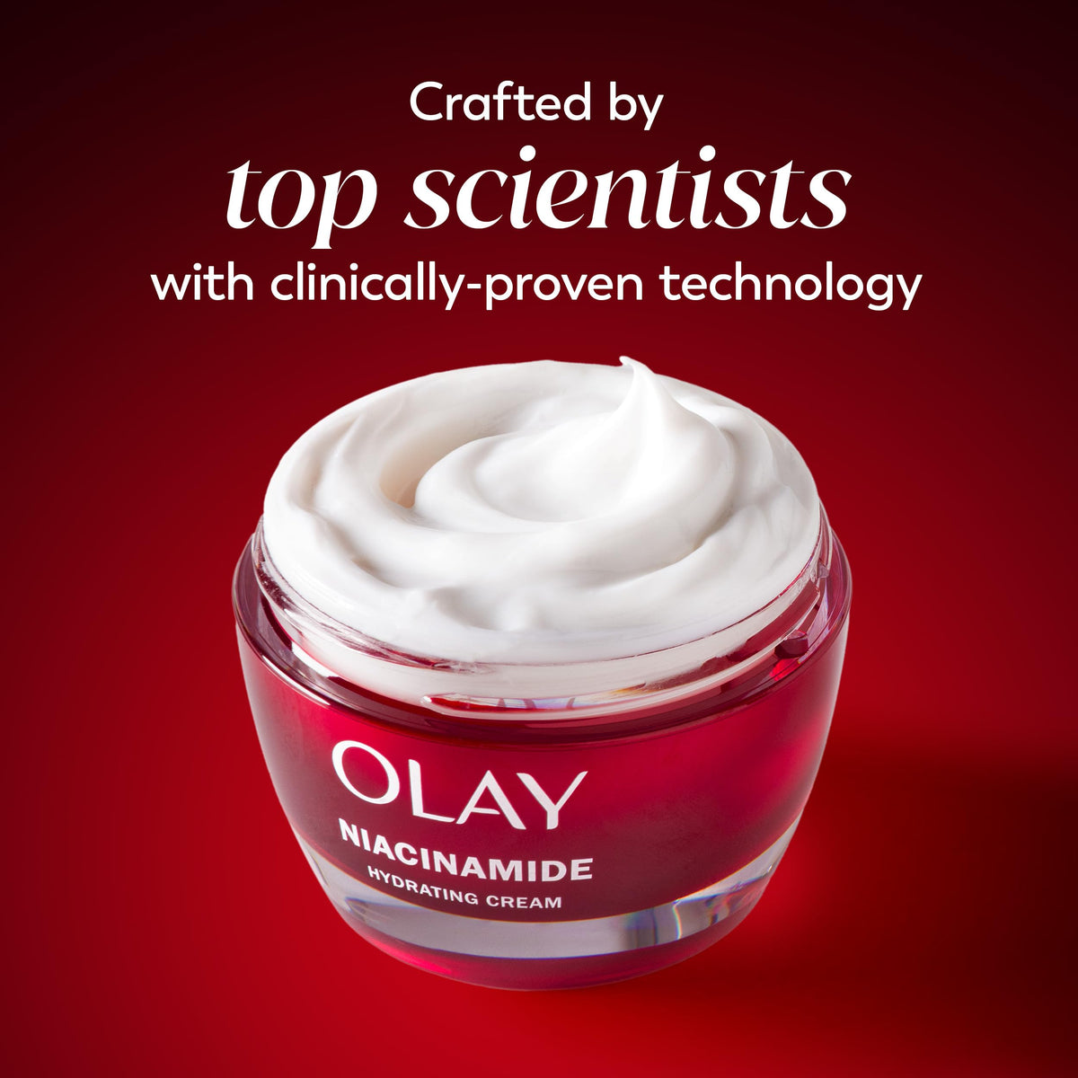 Olay Niacinamide Face Moisturizer alongside skincare products