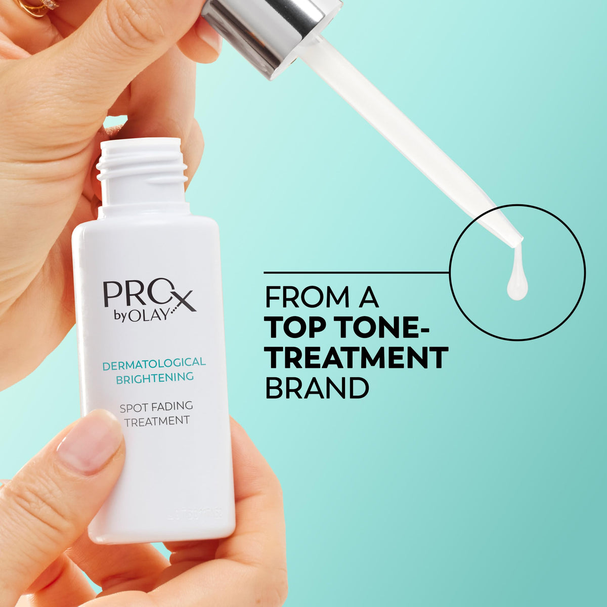 Olay Pro-X serum in a lifestyle setting on a bathroom counter