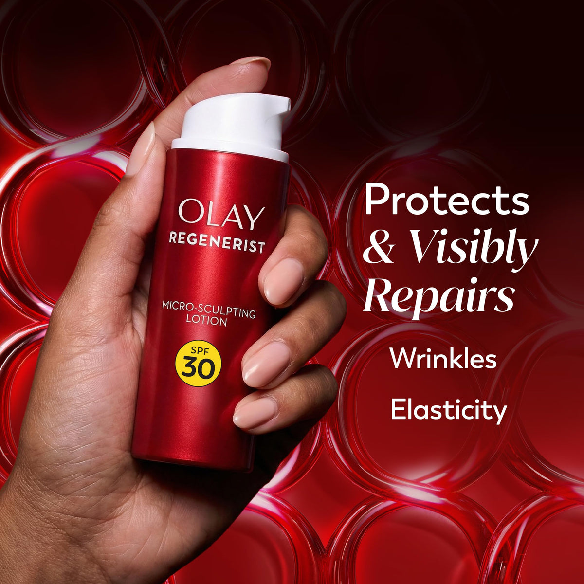 Olay Regenerist Micro-Sculpting Lotion back view showing ingredients
