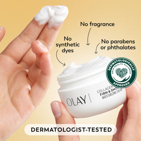 Olay Regenerist Radiance Collagen Peptide Face Moisturizer application on skin