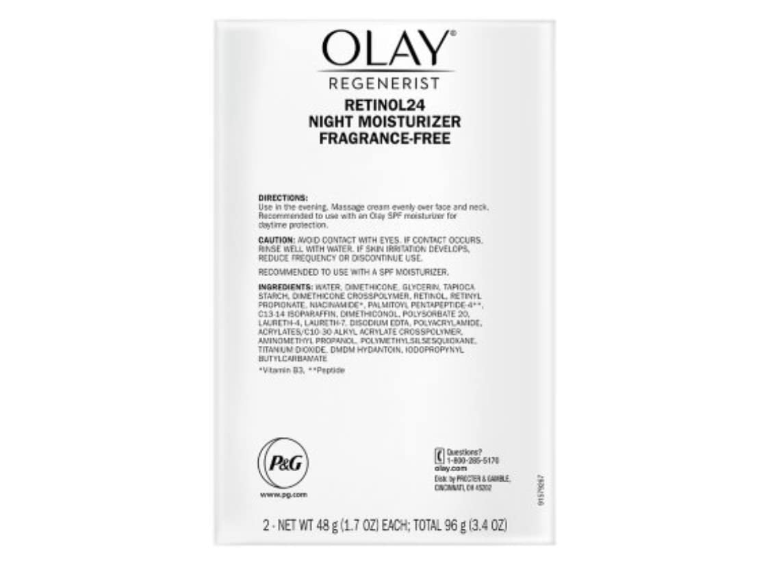 Olay Retinol + Peptide 24 Night Moisturiser opened jar