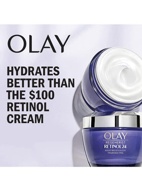Olay Retinol + Peptide 24 Night Moisturiser with ingredients list