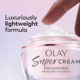 Olay Super Cream with makeup products