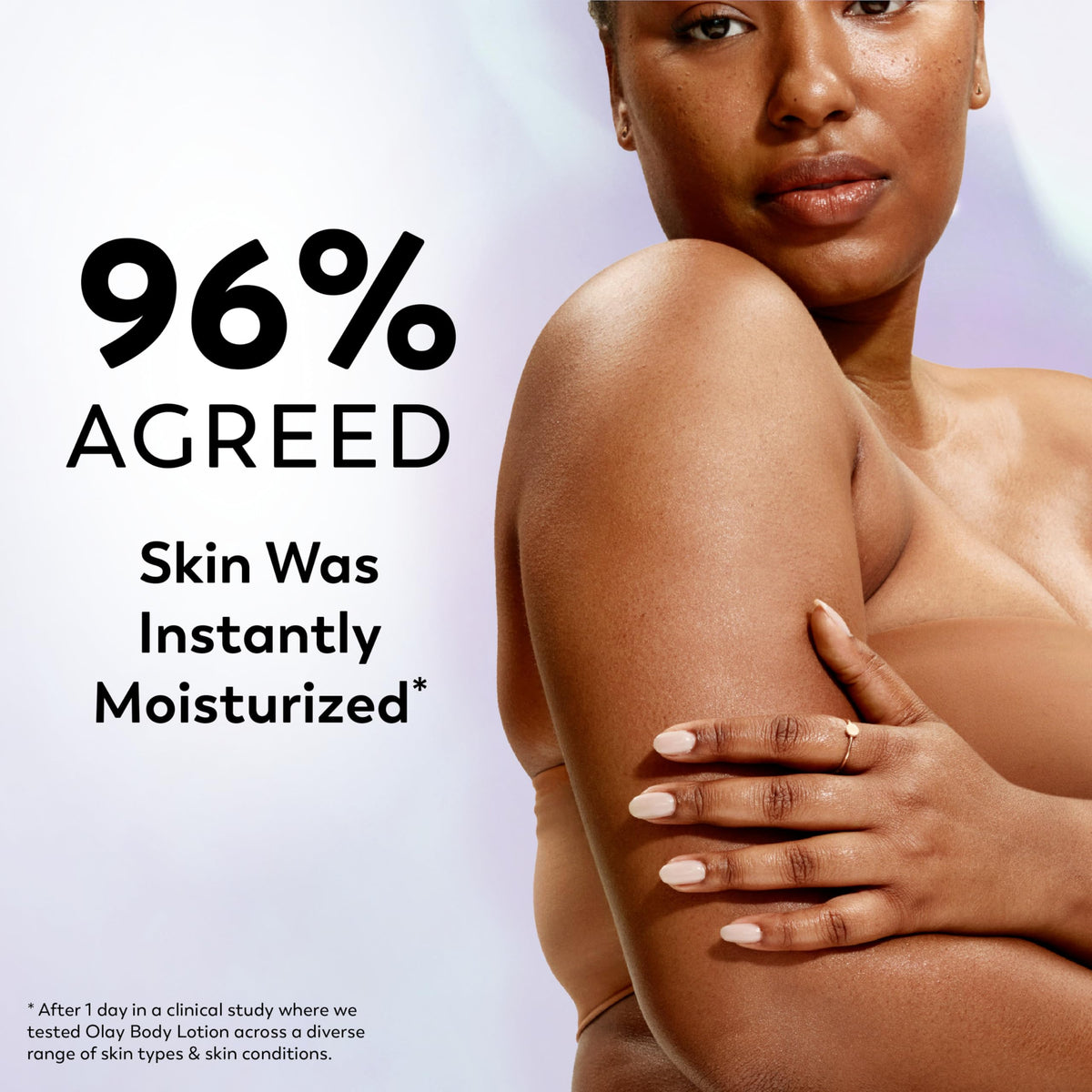 Olay Super Serum Body Cream application on skin