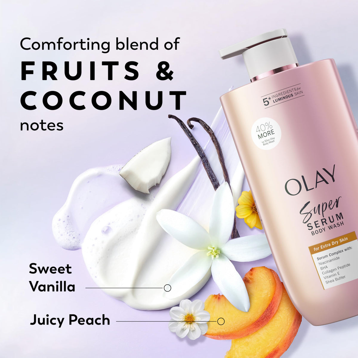 Olay Super Serum Body Wash 28 fl oz with ingredients