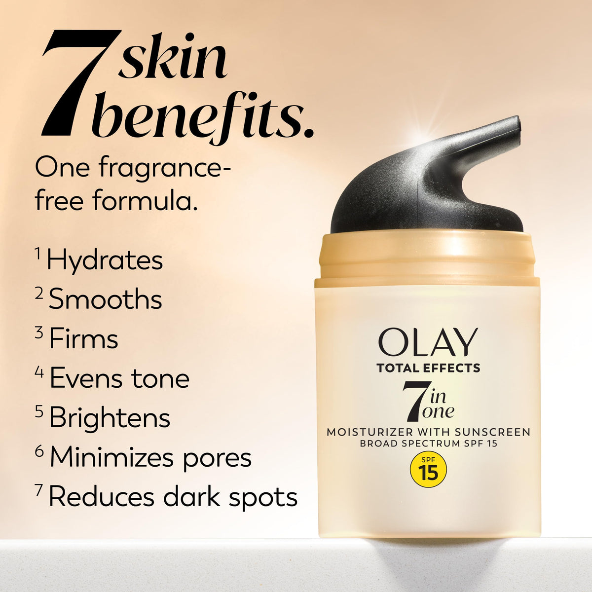 Olay Total Effects 7-in-1 Face Moisturiser SPF 15 application on skin