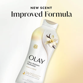 Olay Ultra Moisture Body Wash 22 fl oz Vanilla Creme packaging detail