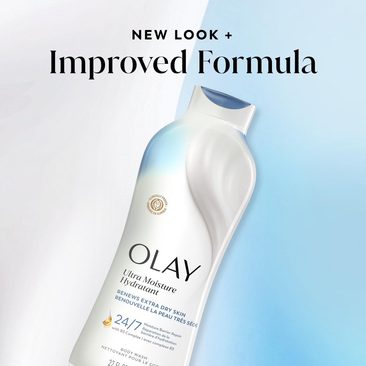 Olay Ultra Moisture Body Wash 22 fl oz with hand applying