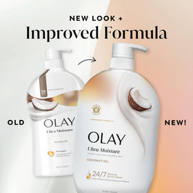 Olay Ultra Moisture Body Wash lifestyle scene with towel