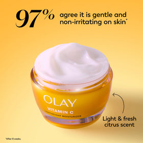 Olay Vitamin C Face Moisturiser with a glowing skin effect