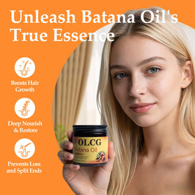 OLCG Batana Oil 120ml in a bathroom setting