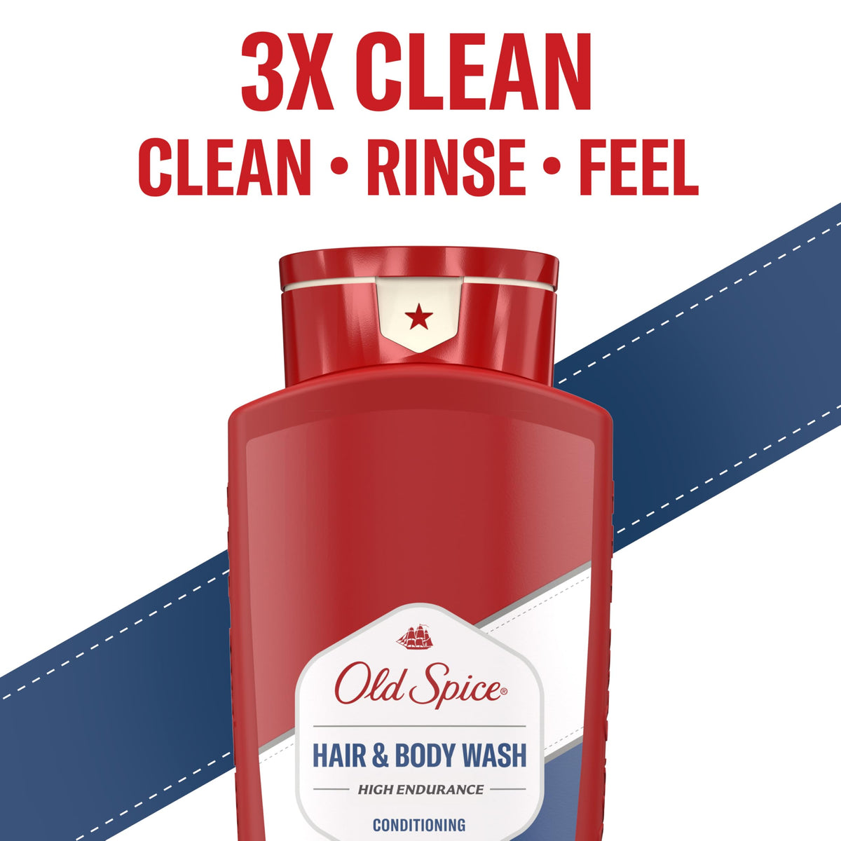 Old Spice 2-in-1 Hair & Body Wash Conditioner 24 oz in shower setting