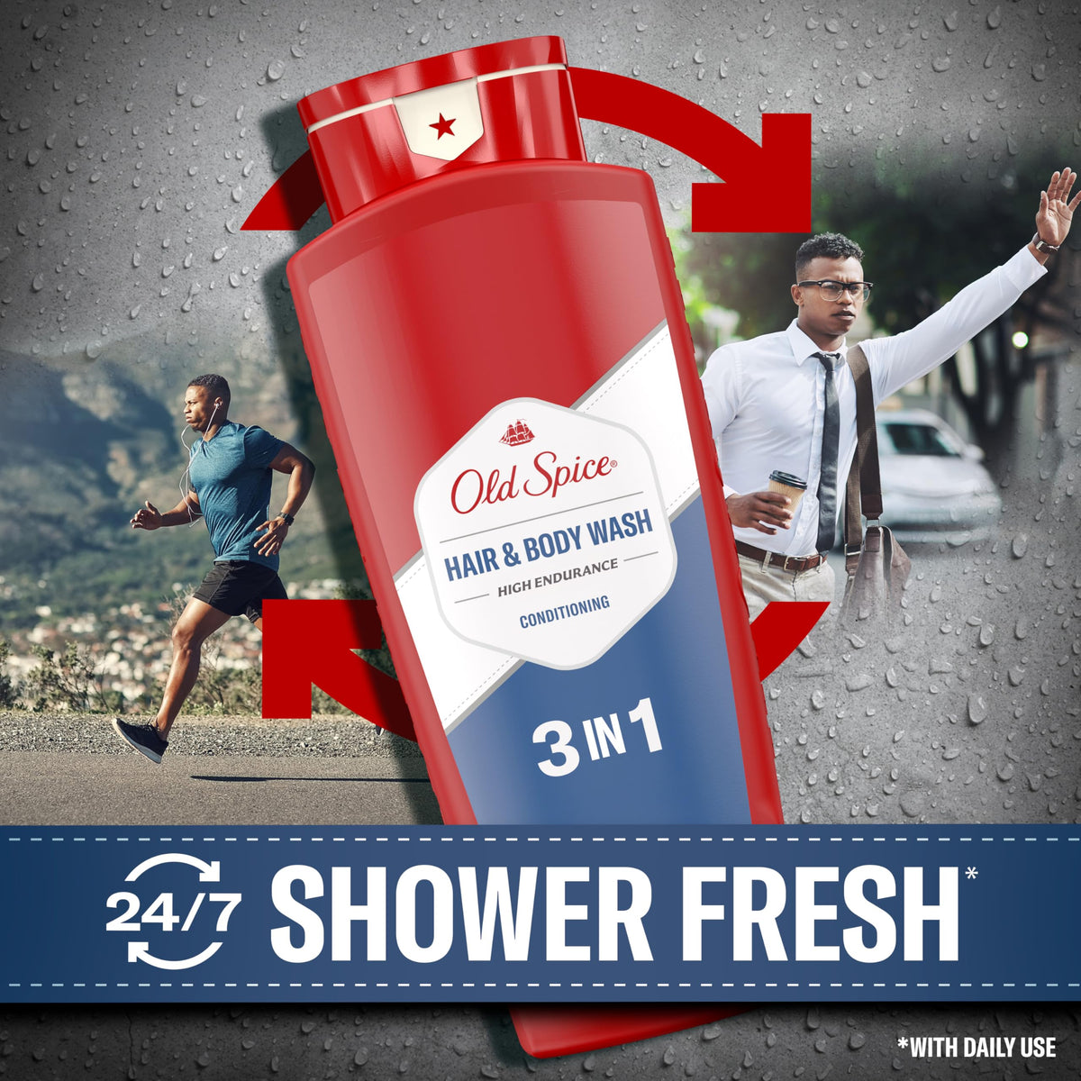 Old Spice 2-in-1 Hair & Body Wash Conditioner 24 oz side view
