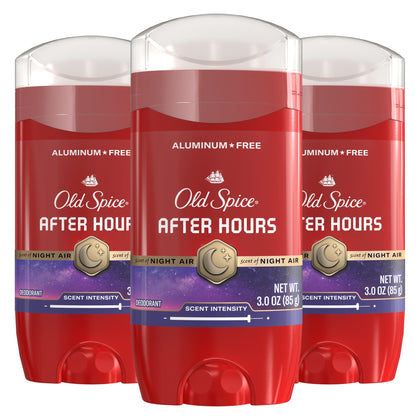 Old Spice After Hours Deodorant front view, 3-pack