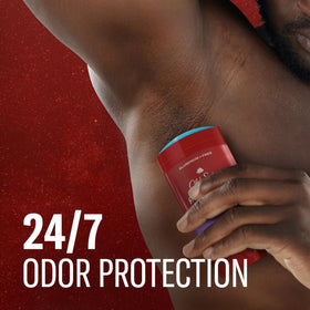 Old Spice After Hours Deodorant on bathroom shelf