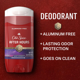 Old Spice After Hours Deodorant packaging with spice scent