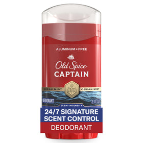 Old Spice Aluminum Free Deodorant front view with Captain scent