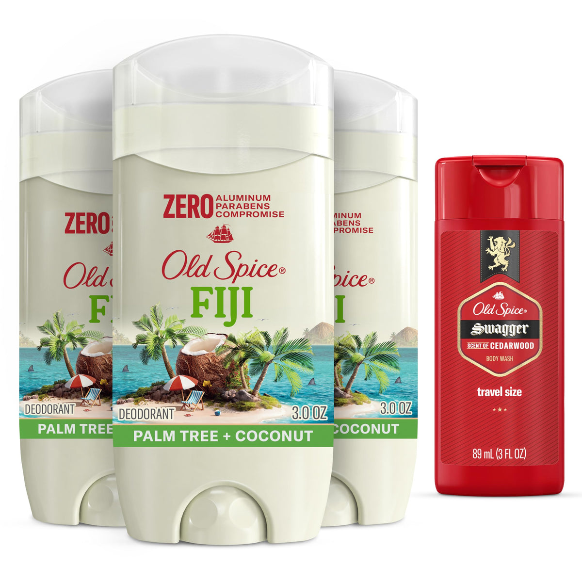 Old Spice Aluminum Free Deodorant front view with Fiji scent packaging