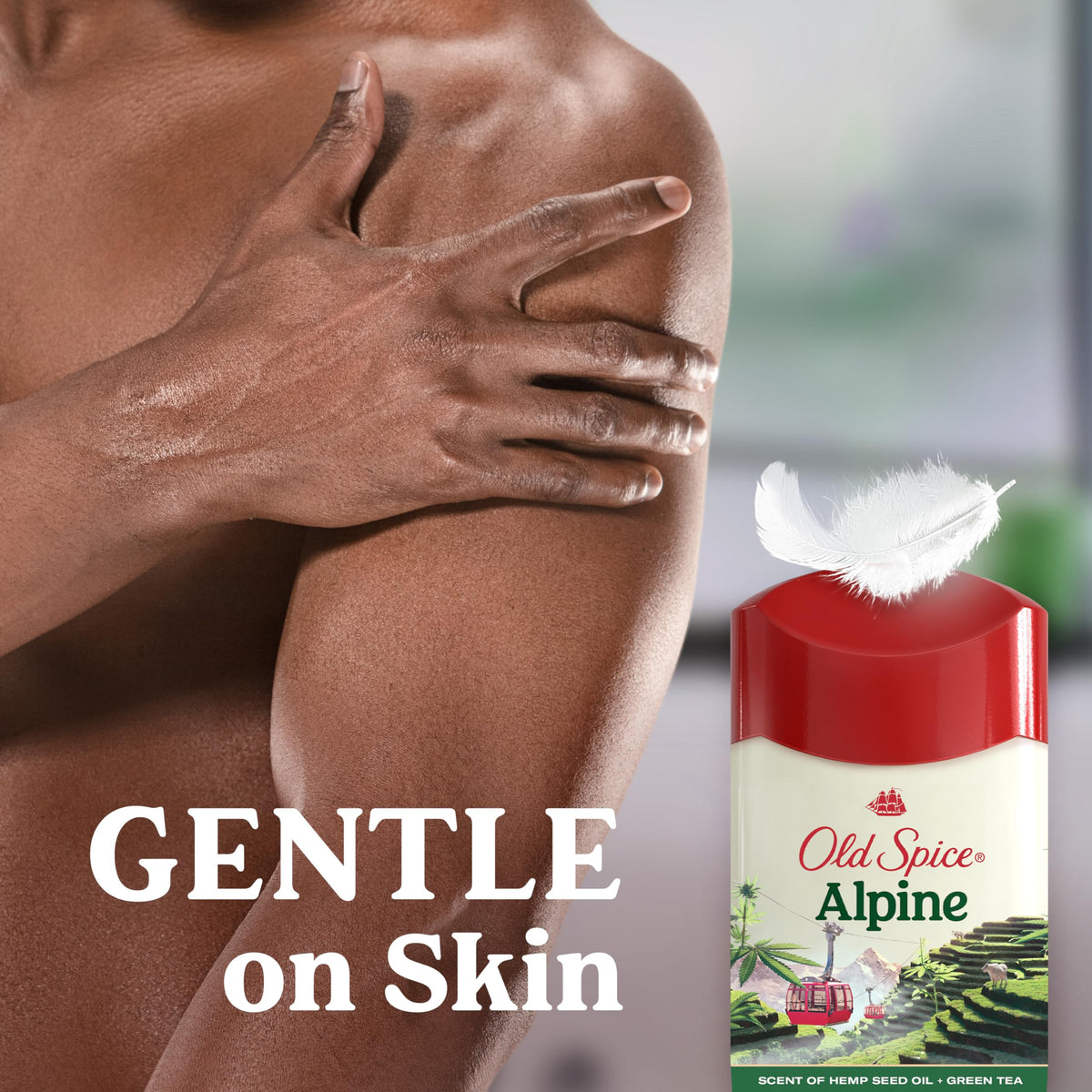 Old Spice Antiperspirant & Deodorant Alpine in bathroom setting