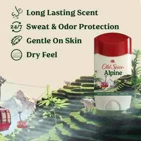 Old Spice Antiperspirant & Deodorant Alpine packaging side view