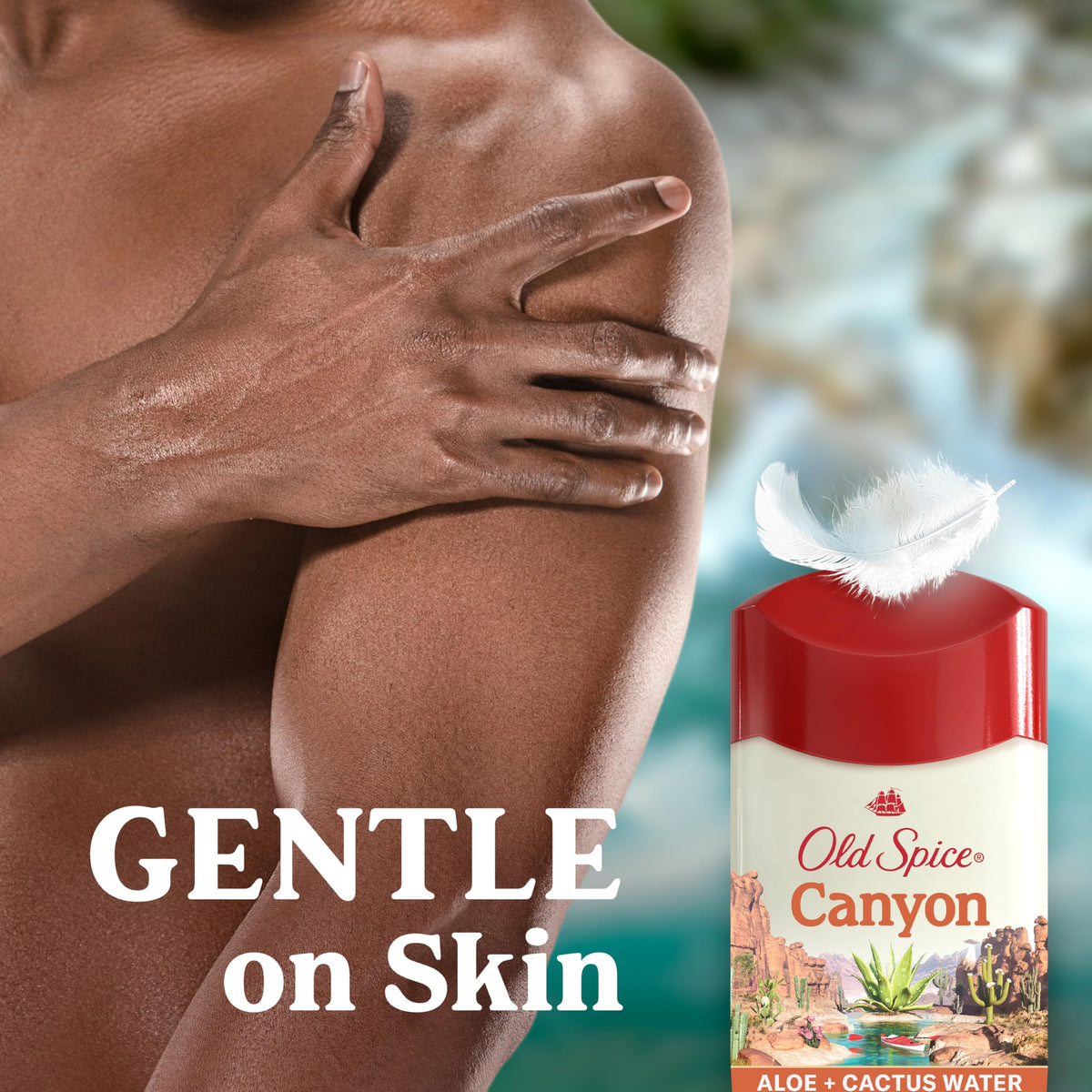 Old Spice Antiperspirant Deodorant application on skin