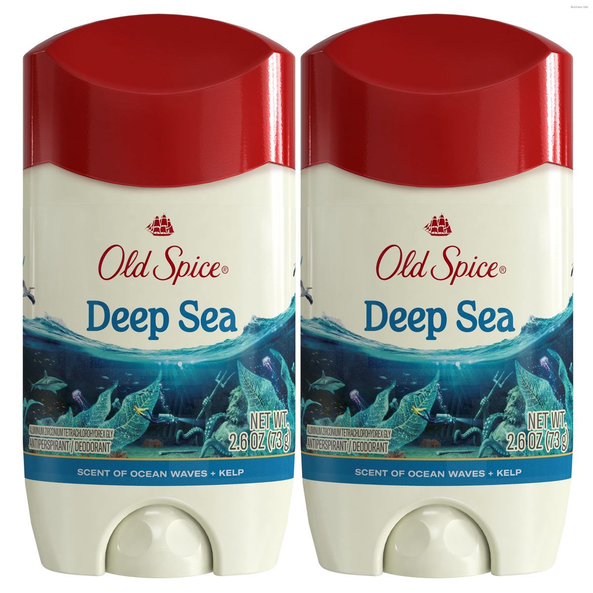 Old Spice Antiperspirant Deodorant front view, Deep Sea scent, 2.6 oz