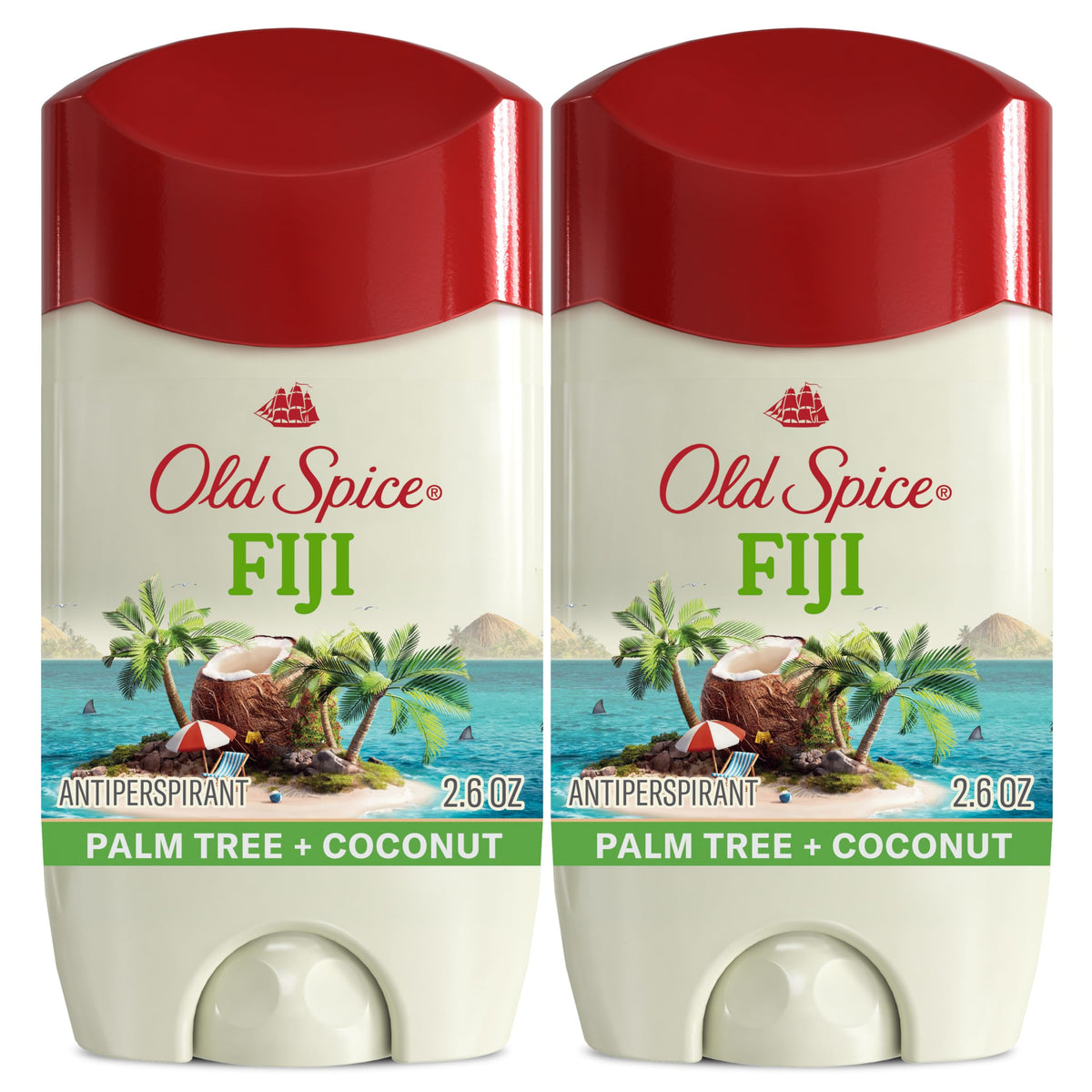 Old Spice Antiperspirant Deodorant front view with Fiji scent packaging