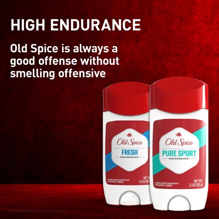 Old Spice Antiperspirant Deodorant on bathroom shelf