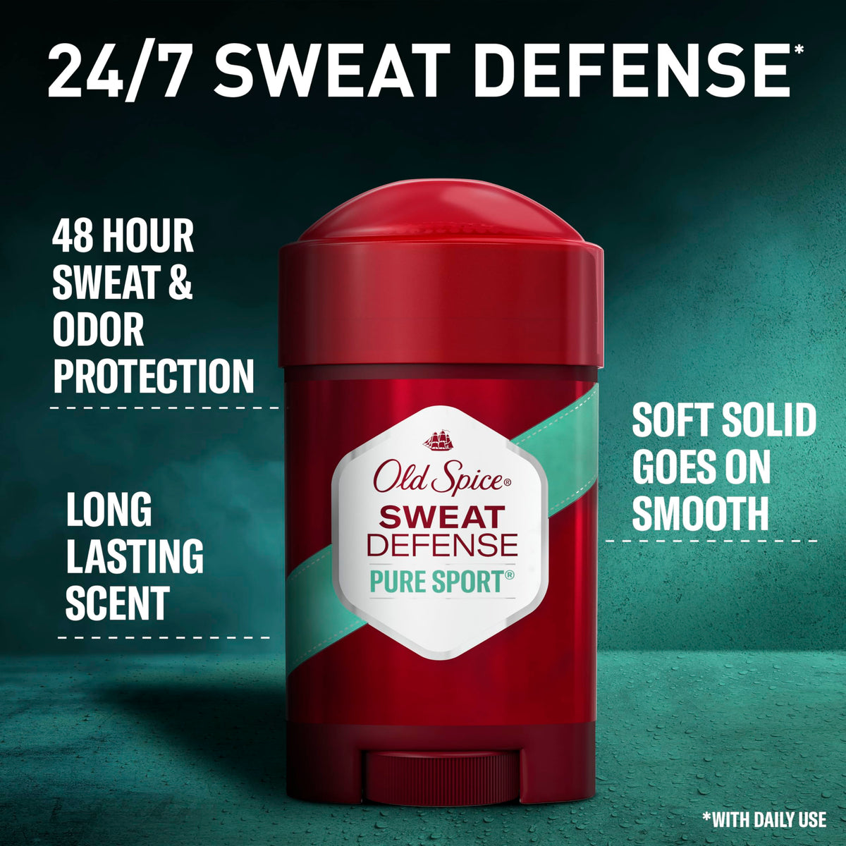 Old Spice Antiperspirant Deodorant Pure Sport Plus back view