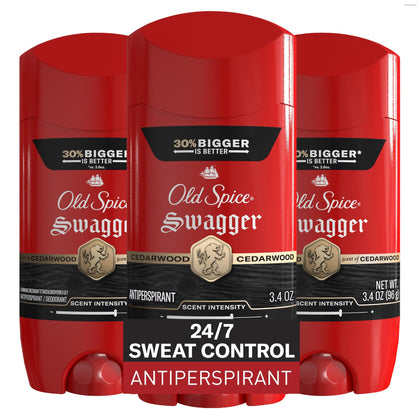 Old Spice Antiperspirant Deodorant Swagger Cedarwood 3 pack front view